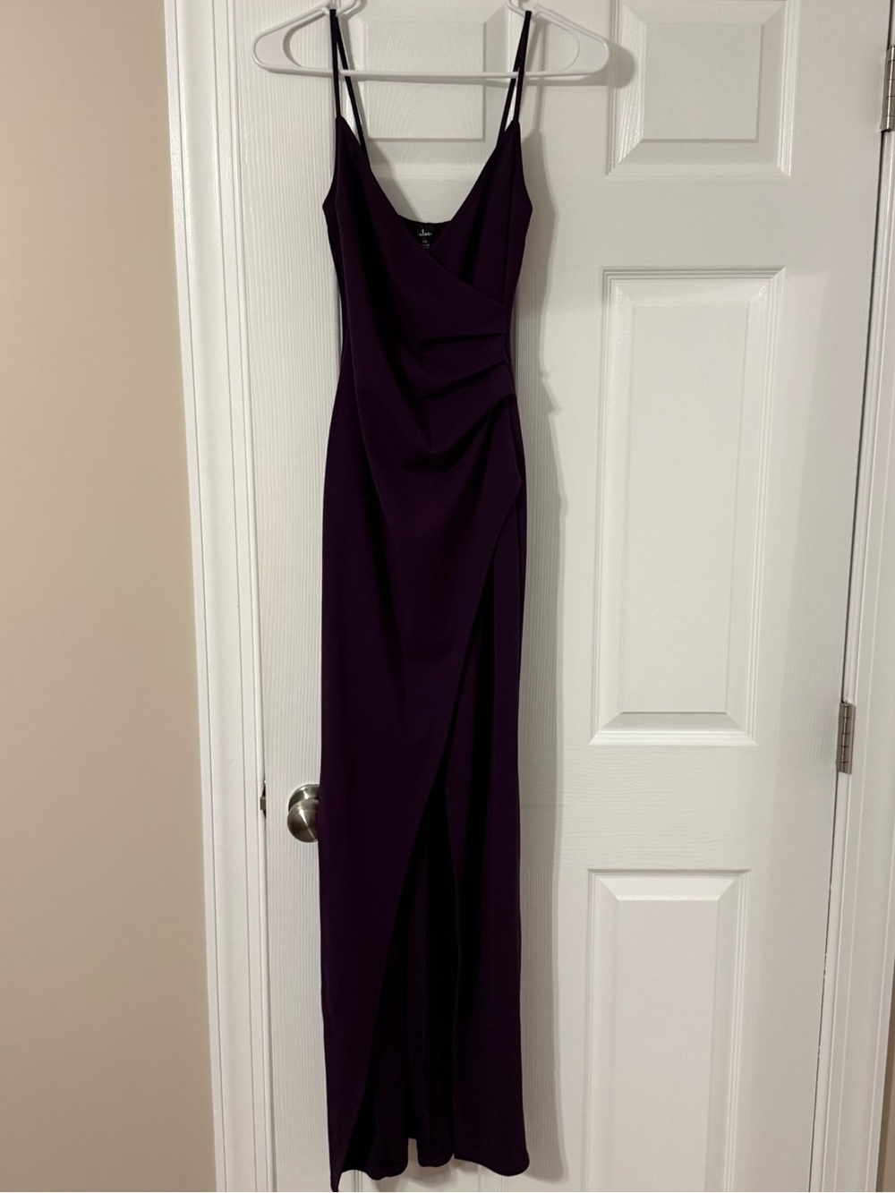 Lulu's Plum Wrap-Front Maxi Dress with Slit